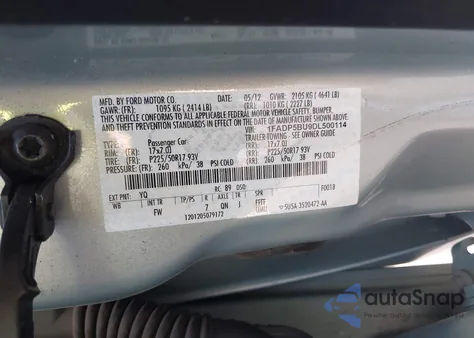 2013 Ford C-Max Hybrid Sel z USA, uszkodzony, nr VIN 1FADP5BU9DL500114